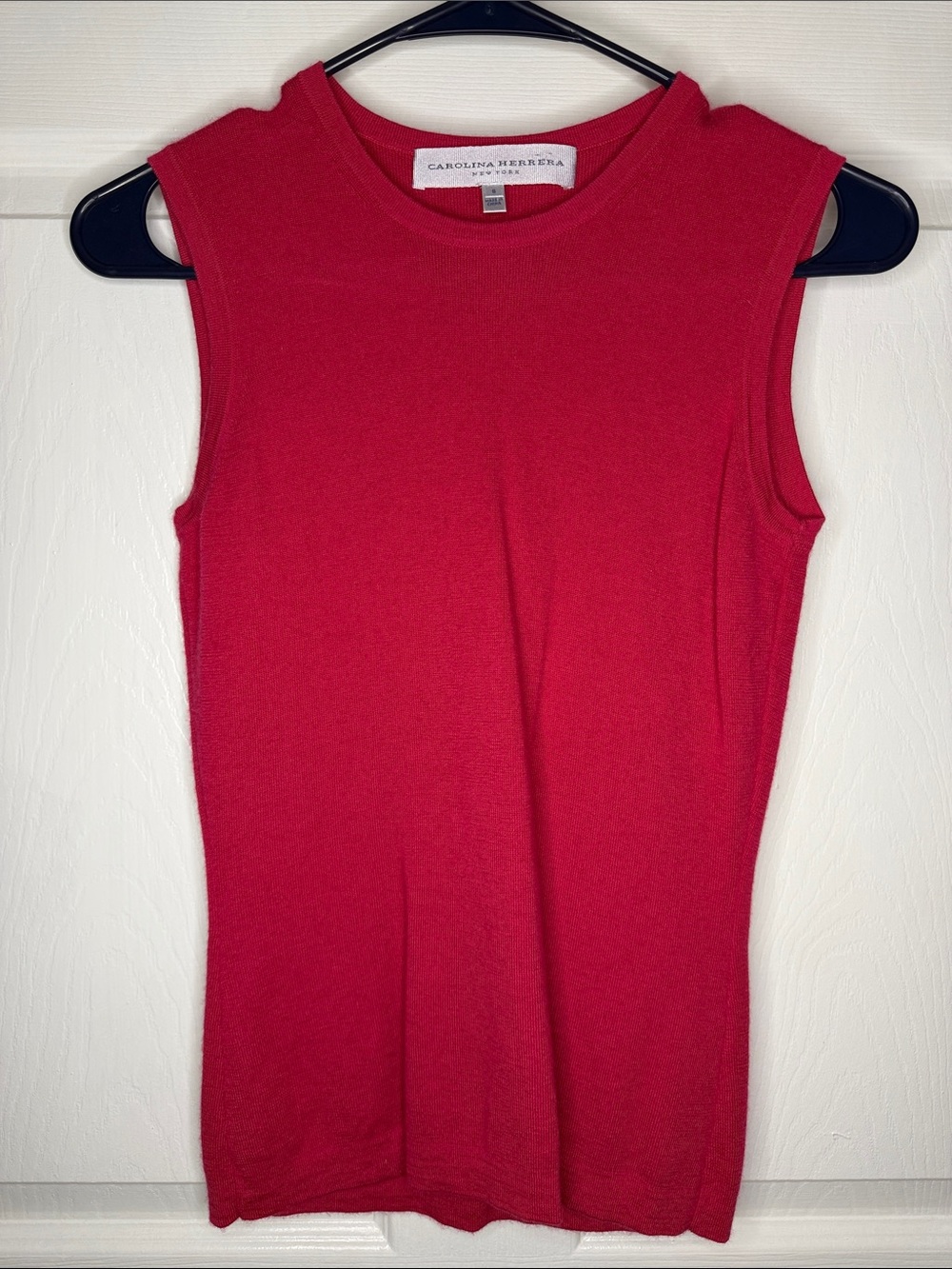 Carolina Herrera Vibrant pink Ribbed Sleeveless Top